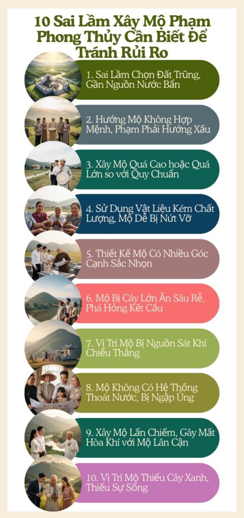10 Sai Lầm Xây Mộ Phạm Phong Thủy Cần Biết Để Tránh Rủi Ro