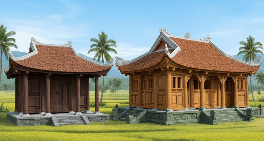 Khám phá đặc điểm nổi bật của kiến trúc nhà thờ họ 3 gian và 5 gian. So sánh ưu nhược điểm và tư vấn lựa chọn kiểu nhà phù hợp dòng họ.