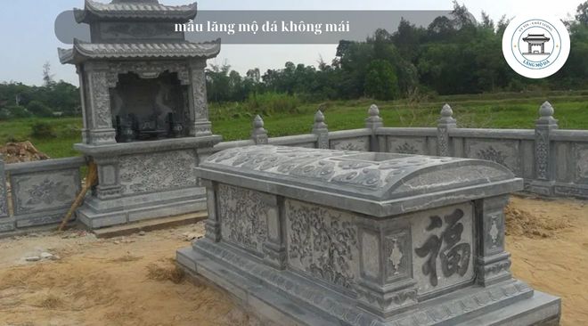 Mẫu lăng mộ đá đơn giản, không mái