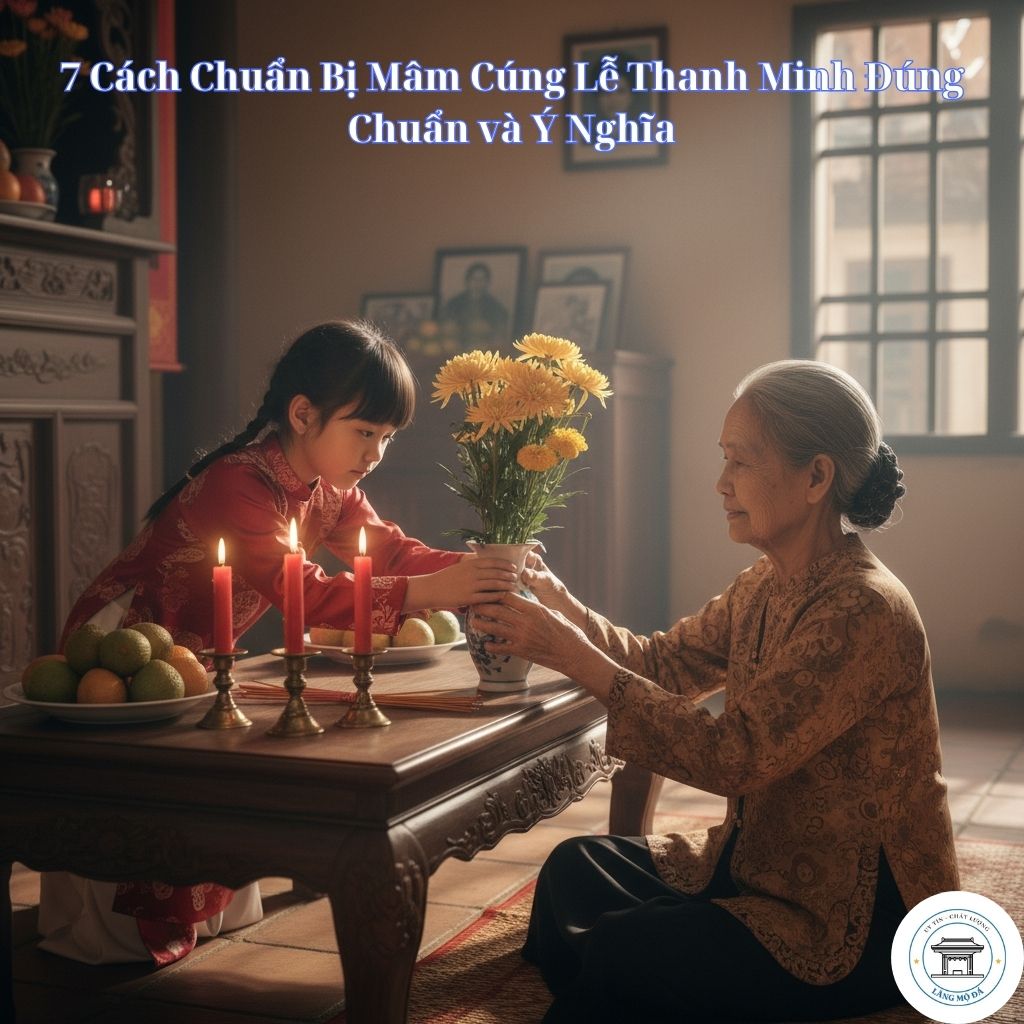  Chuẩn bị hương, hoa và vàng mã