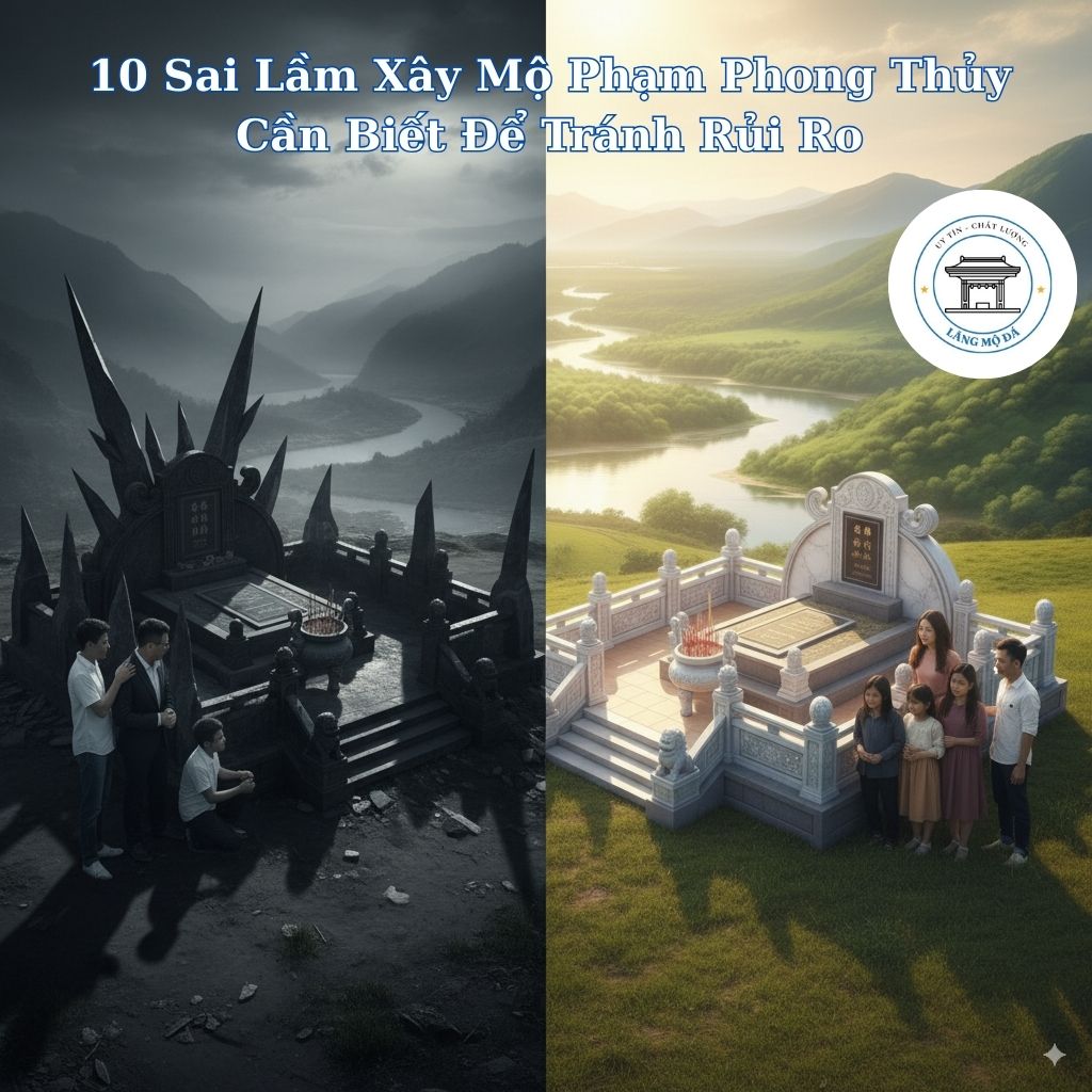 Thiết Kế Mộ Có Nhiều Góc Cạnh Sắc Nhọn mộ phạm phong thuỷ