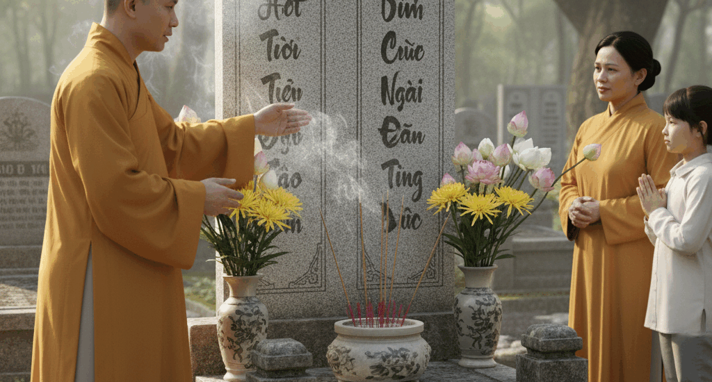 Câu đối khắc bia mộ cha mẹ, ông bà, tổ tiên không chỉ là việc trang trí mà còn mang giá trị tâm linh, giáo dục và văn hóa sâu sắc.