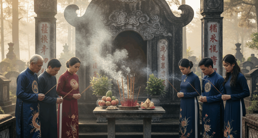 câu đối lăng mộ chữ Hán Việt không chỉ có tính trang trí. Đây còn là lời nhắn gửi thiêng liêng của người sống dành cho người đã khuất. Mỗi vế câu đối khắc trên bia mộ đều chứa đựng giá trị tinh thần sâu sắc.