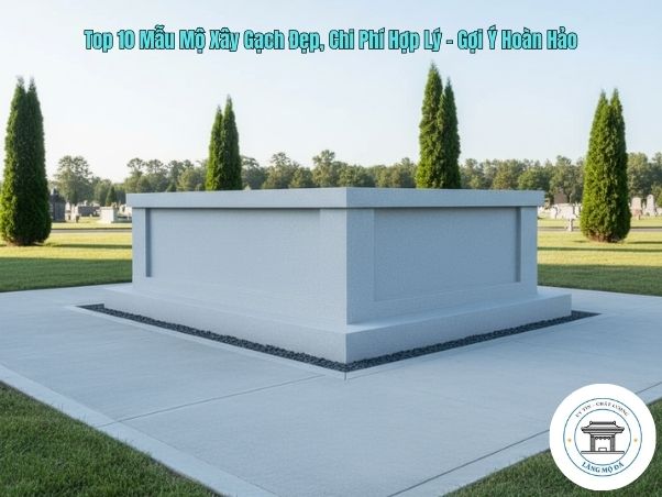 Mộ gạch mái bằng đơn giản