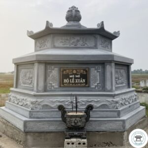 Mẫu mộ đá lục giác chất liệu đá xanh Thanh Hoá - Mẫu MD02