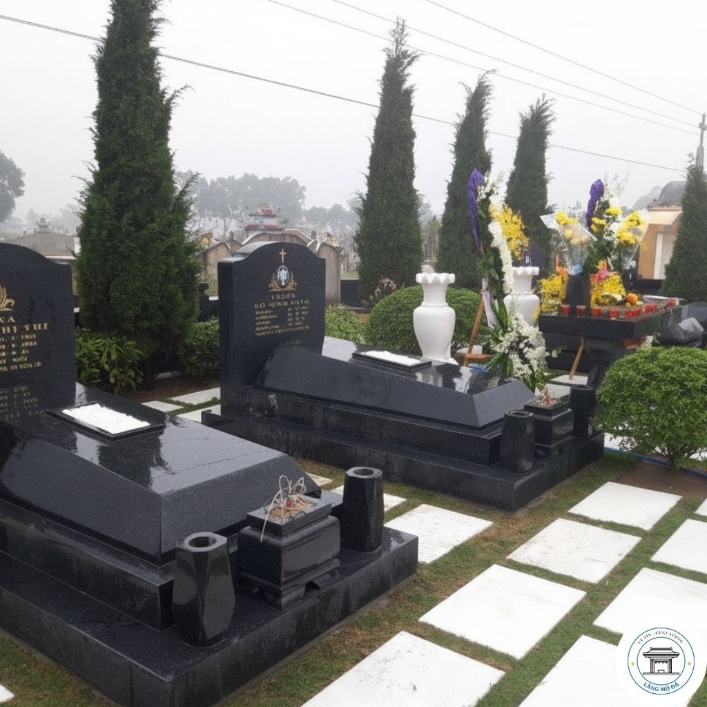 Khu lăng mộ gia đình chất liệu đá Granite - Mã CD0022