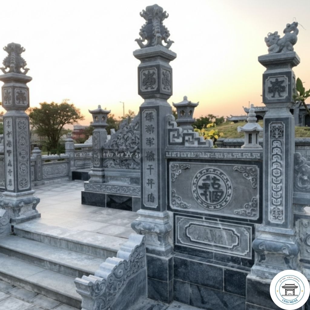 Cổng Lăng Mộ Đá Tứ Quý Chạm Tinh Xảo - Mẫu CLM01