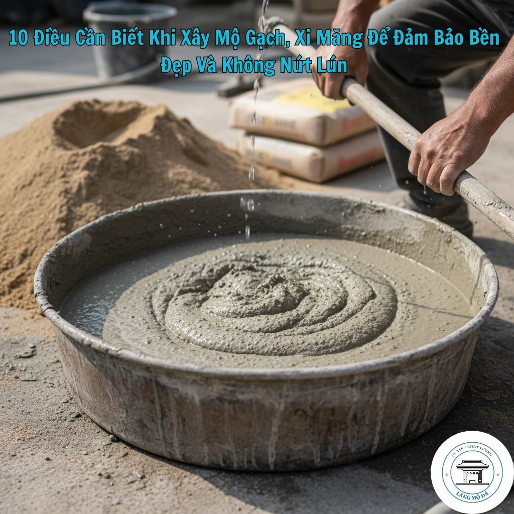 Tỷ lệ trộn vữa xây mộ